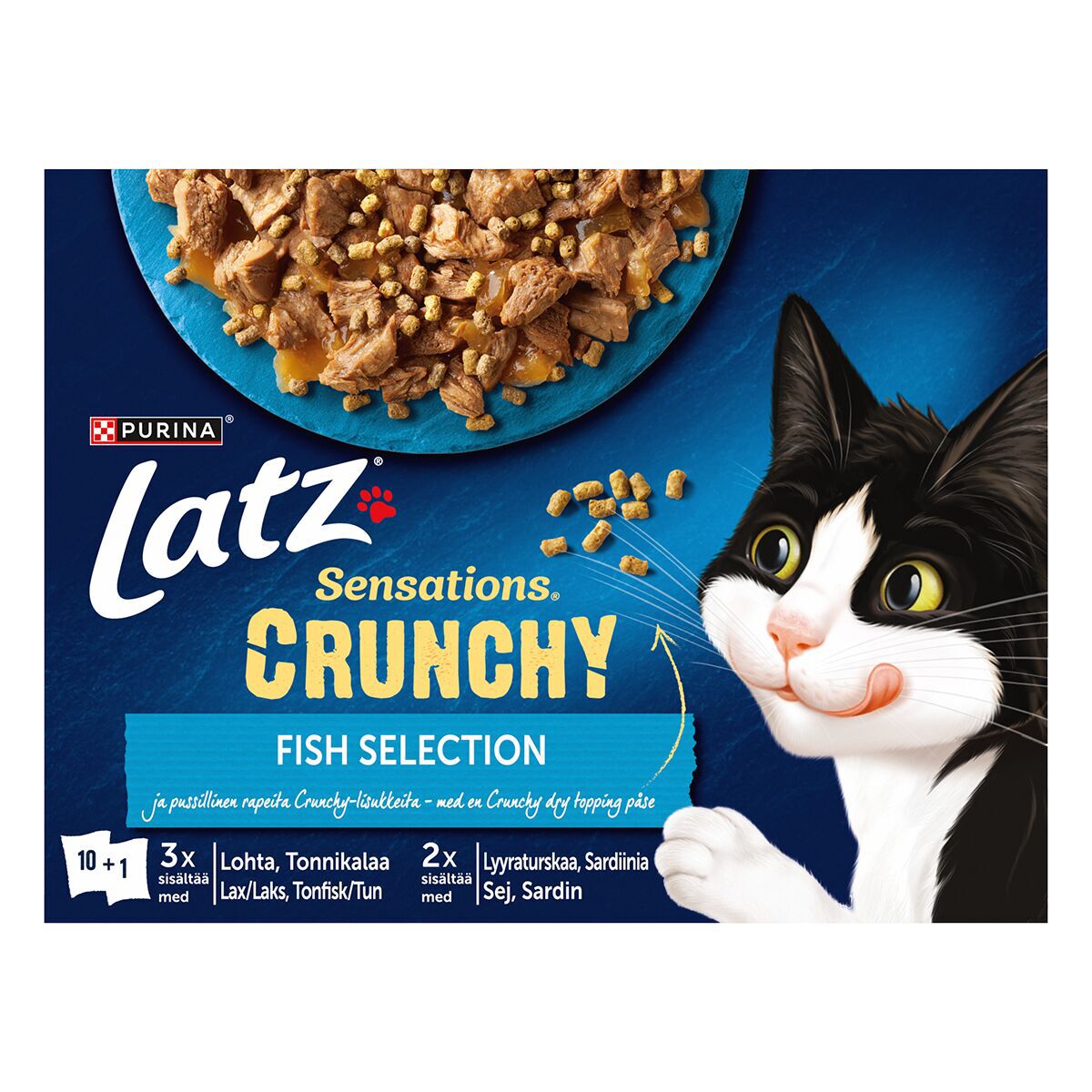 Latz Sensations Crunchy Fish 10 x 85 g + 40 g topping