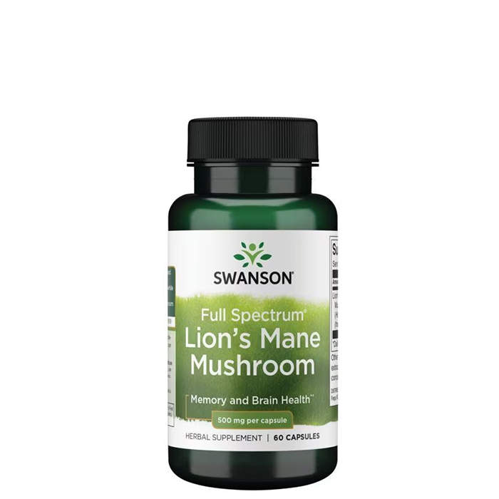 Swanson Full Spectrum Lion's Mane 500 mg 60 kapslar