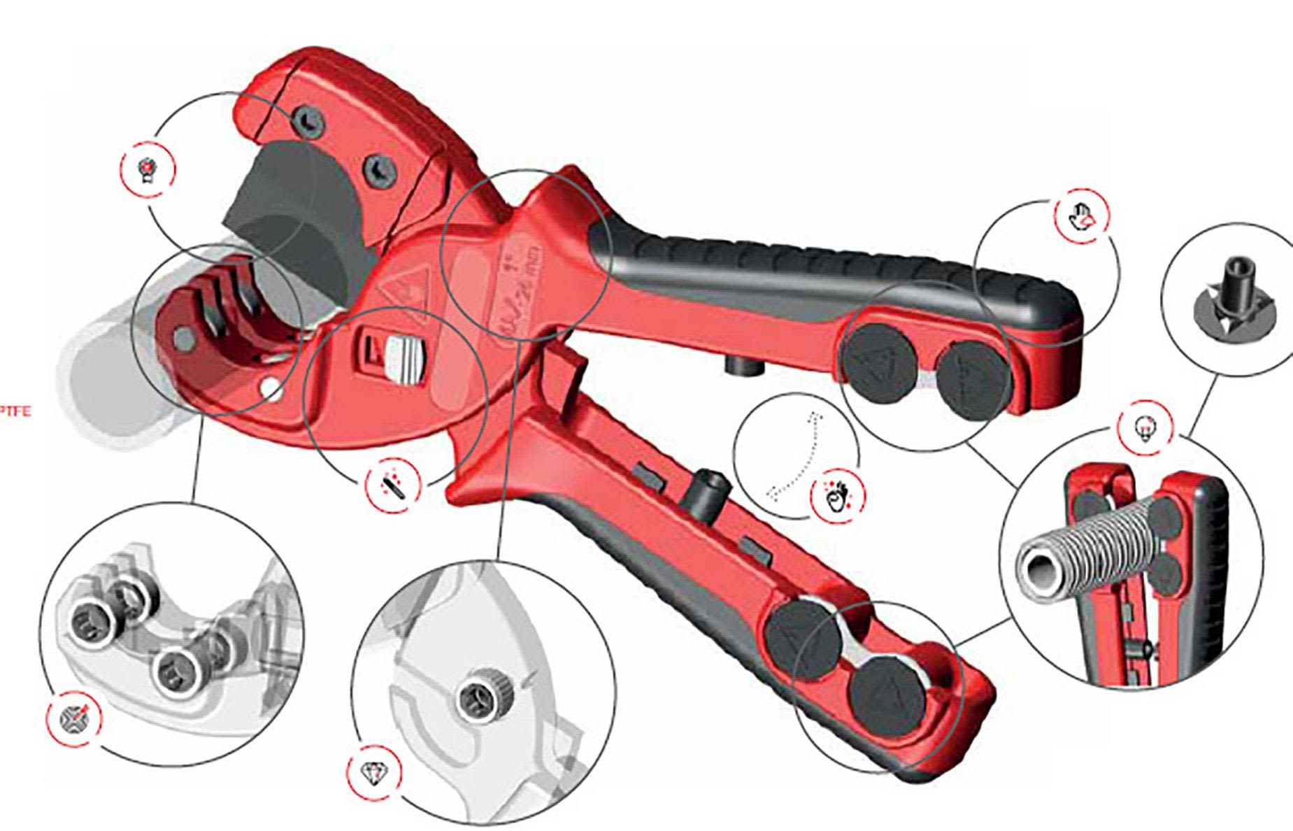 Ironside 100818 plaströrsax 26 mm med skyddsrörskärare