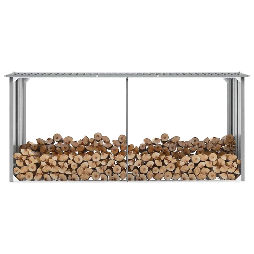 vidaXL Vedskjul 330 × 92 × 153 cm grå