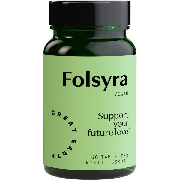 Great Earth Folsyra Vegan 400 µg, 60 tabletter
