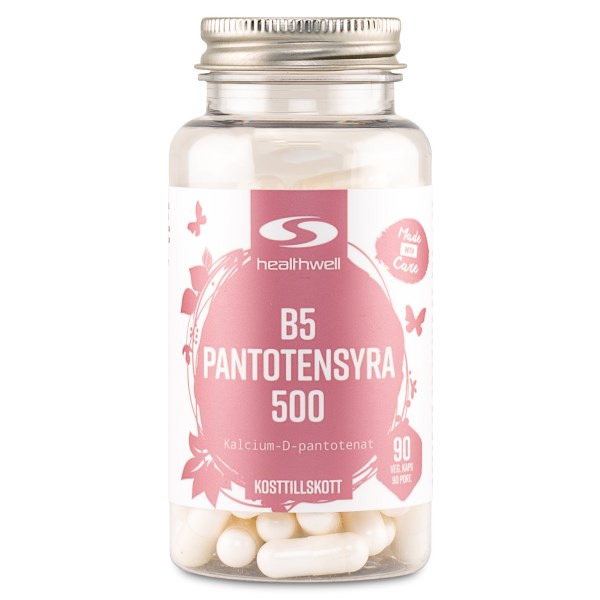 Healthwell B5 Pantotensyra 500, 90 kapslar