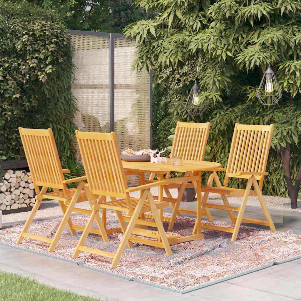 vidaXL matgrupp i massiv teak 150 × 90 cm, 4 positionsstolar