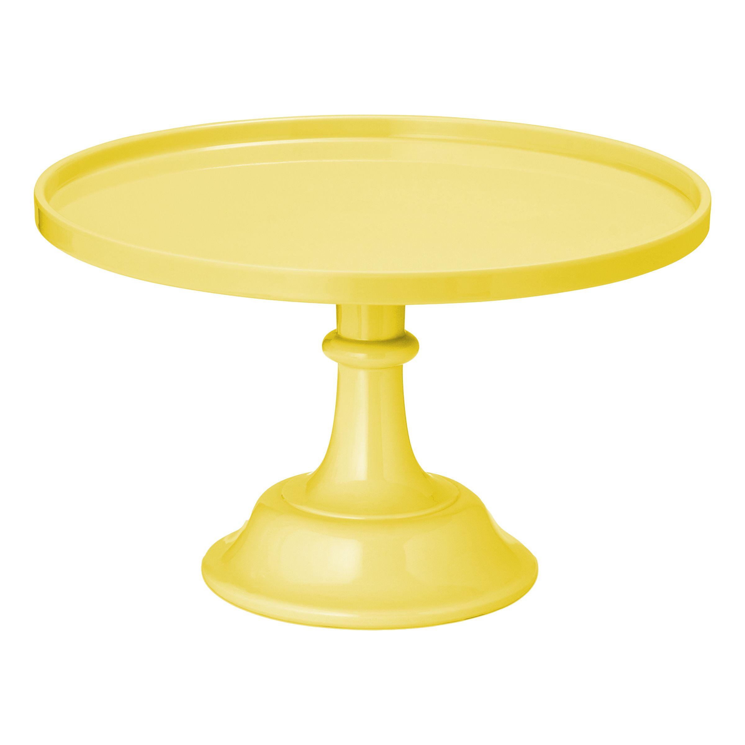 PartyDeco tårtfat på fot 24 cm, gul