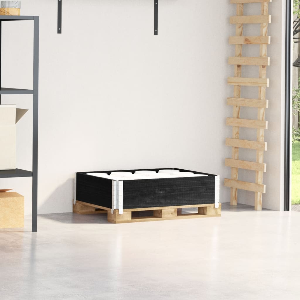 vidaXL Pallkrage svart 80x60 cm furu