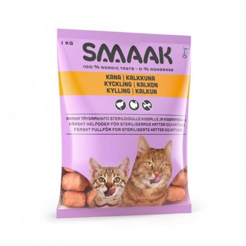 Smaak Cat Raw Complete Sterilised Kyckling & Kalkon 1 kg