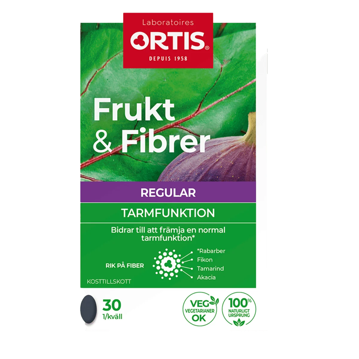 Frukt & Fibrer tablett (30 st)