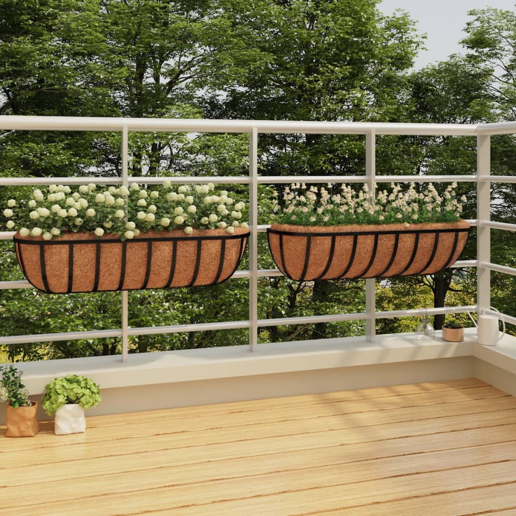 vidaXL blomlådor med kokosfiber 76 cm (2-pack)