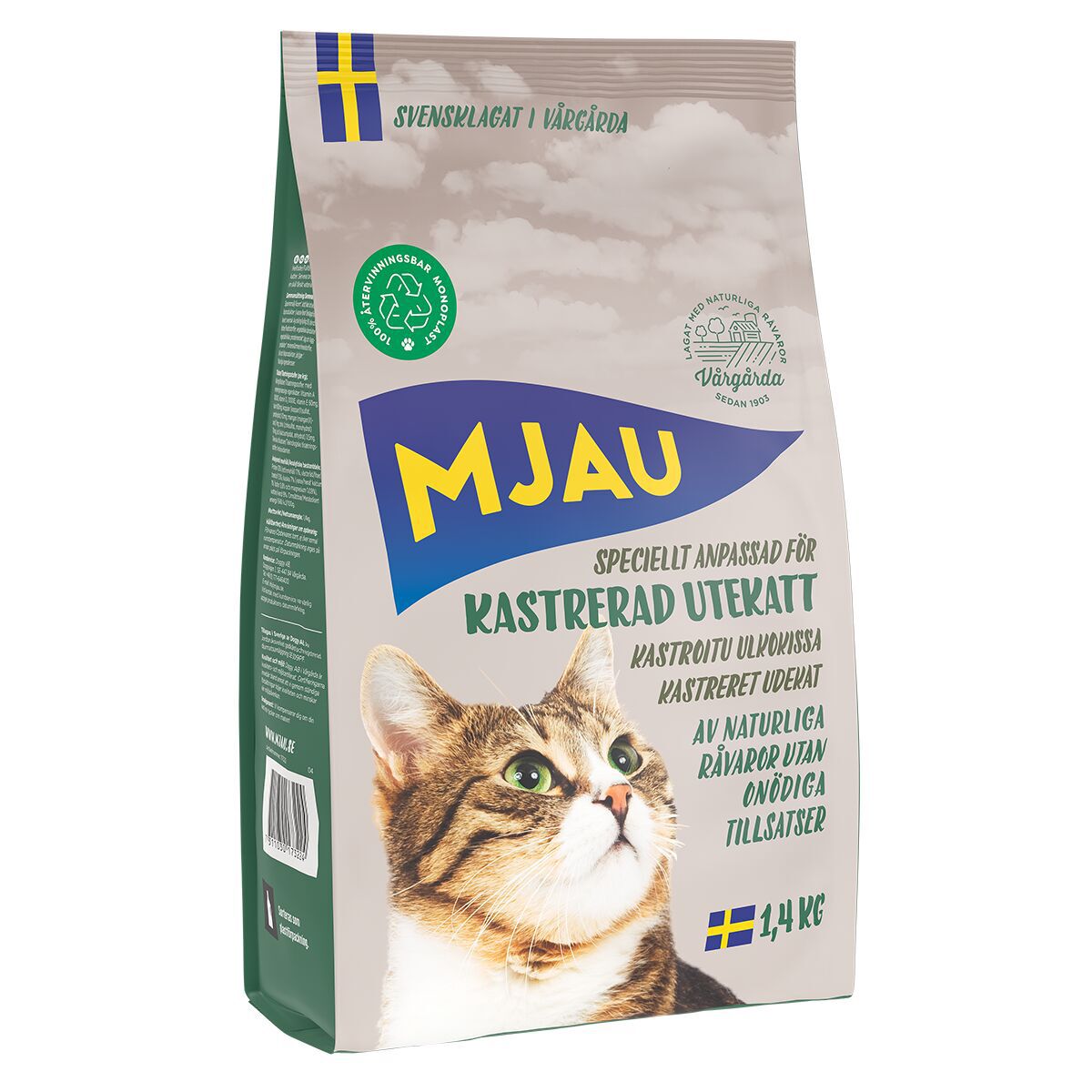Mjau Kastrerad Utekatt 1,4 kg