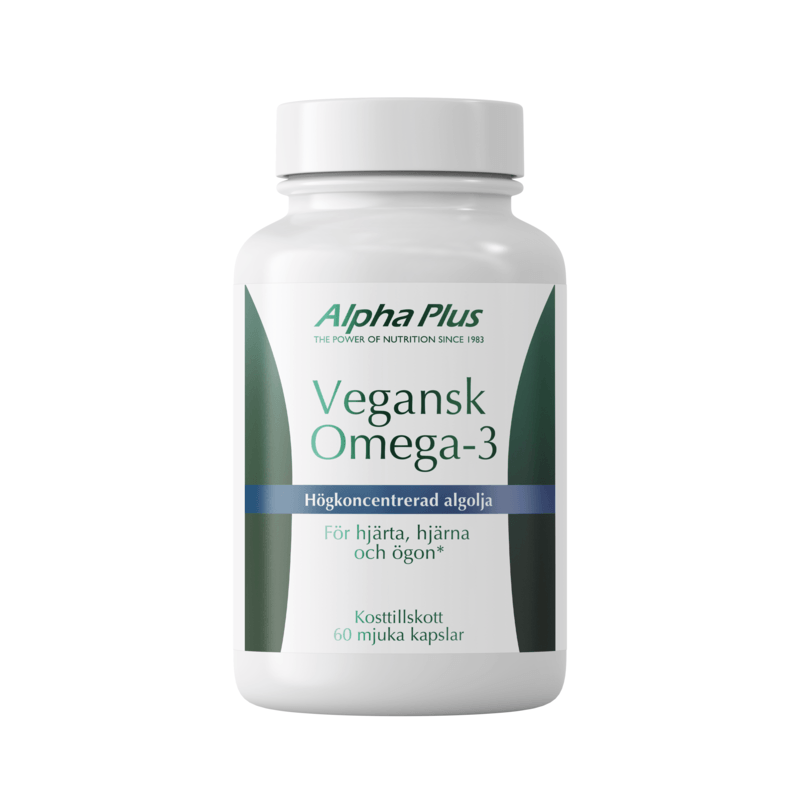 Alpha Plus Vegansk Omega-3 Algolja, 60 kapslar