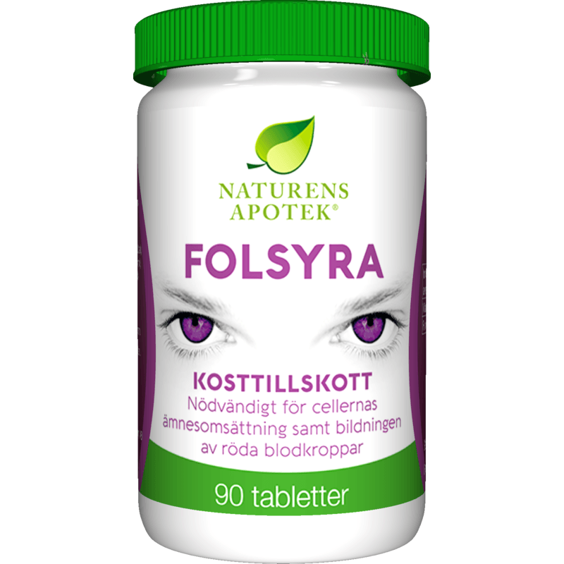 Naturens Apotek Folsyra 200 µg + B12, 90 tabletter