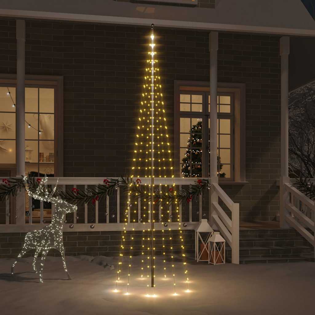 vidaXL Julgran på flaggstång 310 LED (300 cm)