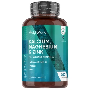 WeightWorld Kalcium med magnesium, zink och D3 400 tabletter