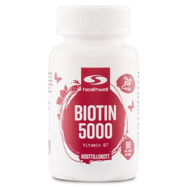 Healthwell Biotin 5000, 90 kapslar