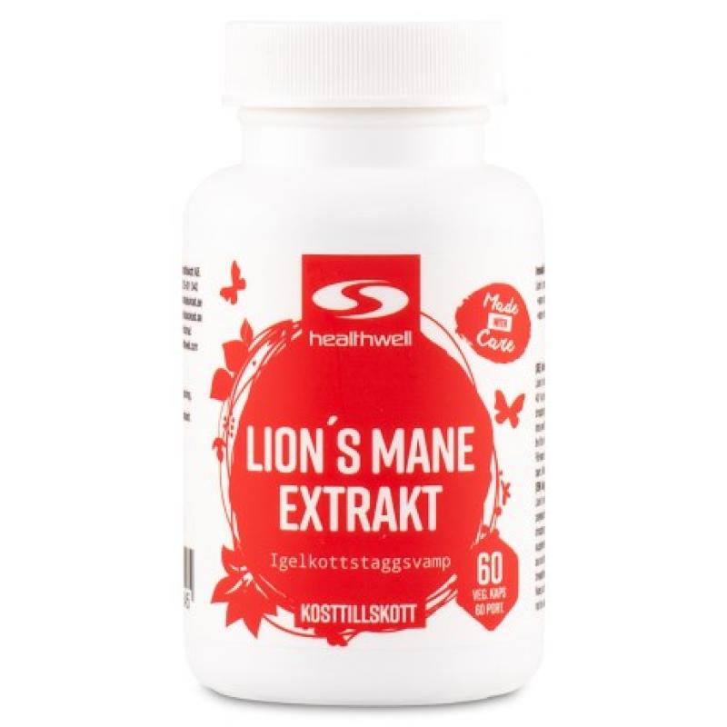 Healthwell Lions Mane Extrakt 60 kapslar