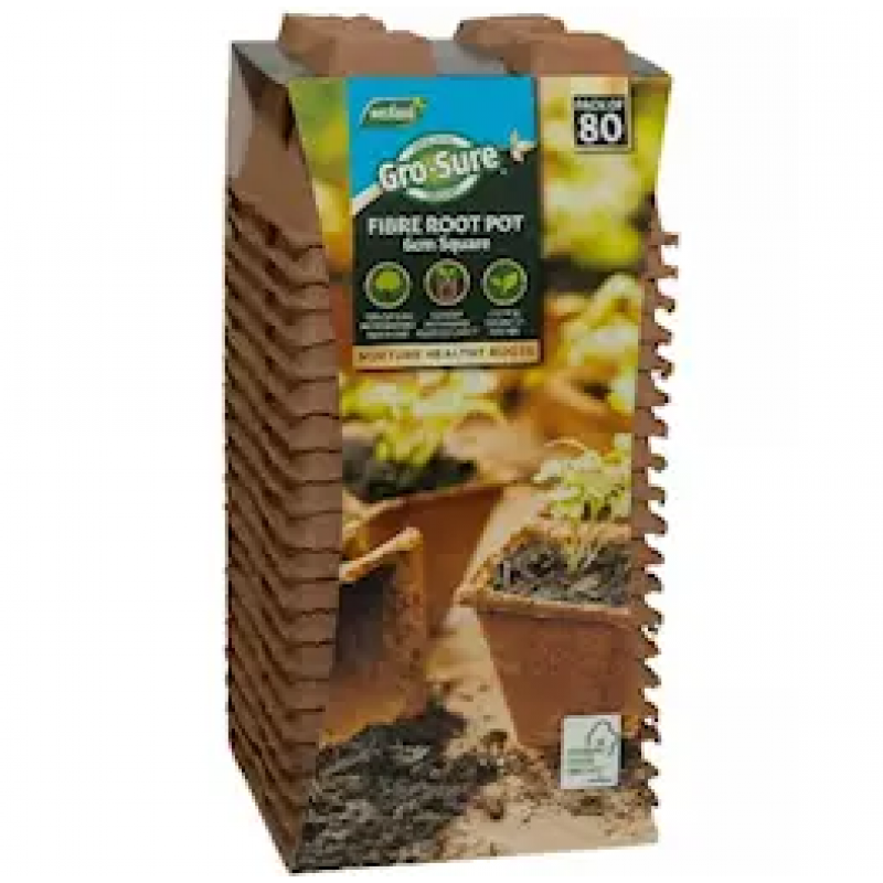 Gro-Sure Fiberkruka kvadratisk 6 cm (80-pack)