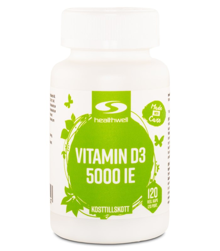 Healthwell Vitamin D3 5000 IE, 120 kapslar