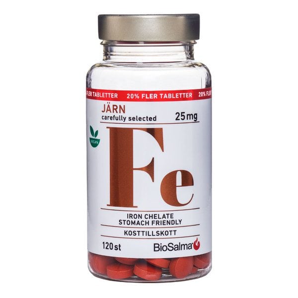 BioSalma Organiskt Järn 25 mg 120 tabletter
