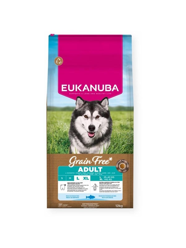 Eukanuba Grain Free Adult Large Breed Ocean Fish 12 kg