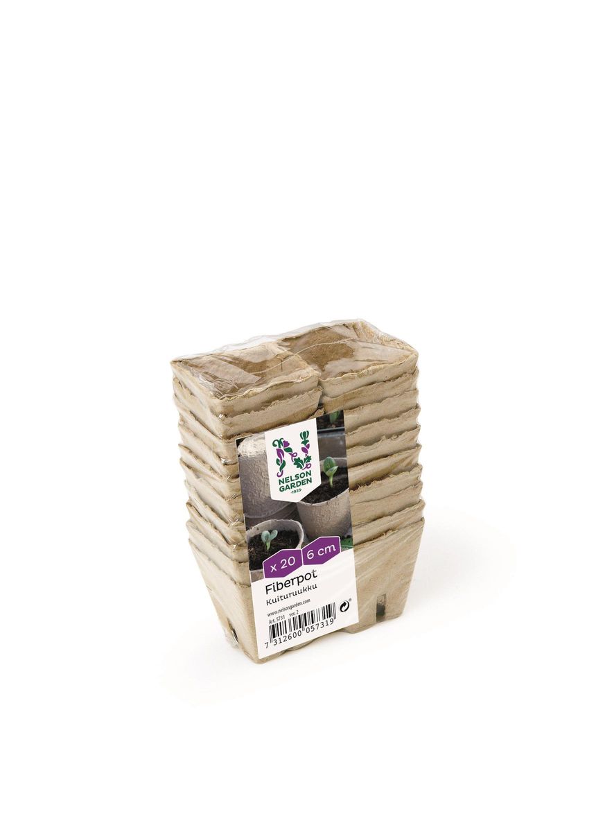 Nelson Garden Fiberkruka fyrkantig 6 cm (20-pack)