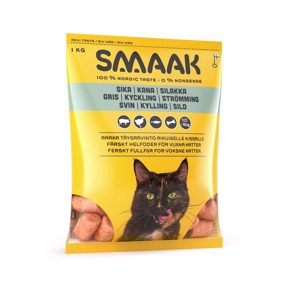 Smaak Raw Cat Adult Complete Gris, Kyckling & Strömming 1 kg