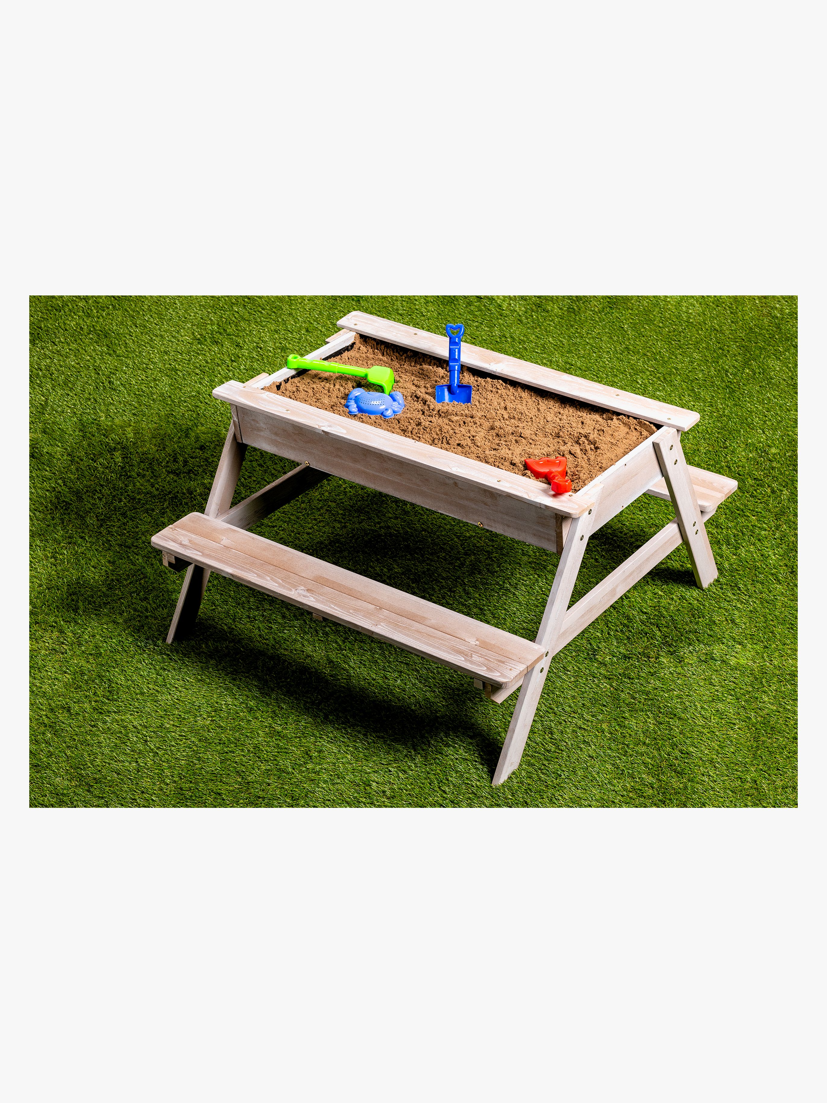 Woodlii picknickbord med sandlåda (vit)