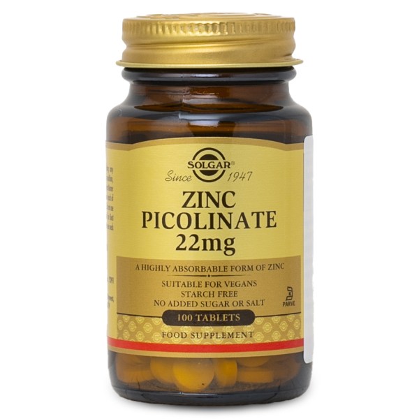 Solgar Zinc Picolinate 22 mg 100 tabletter