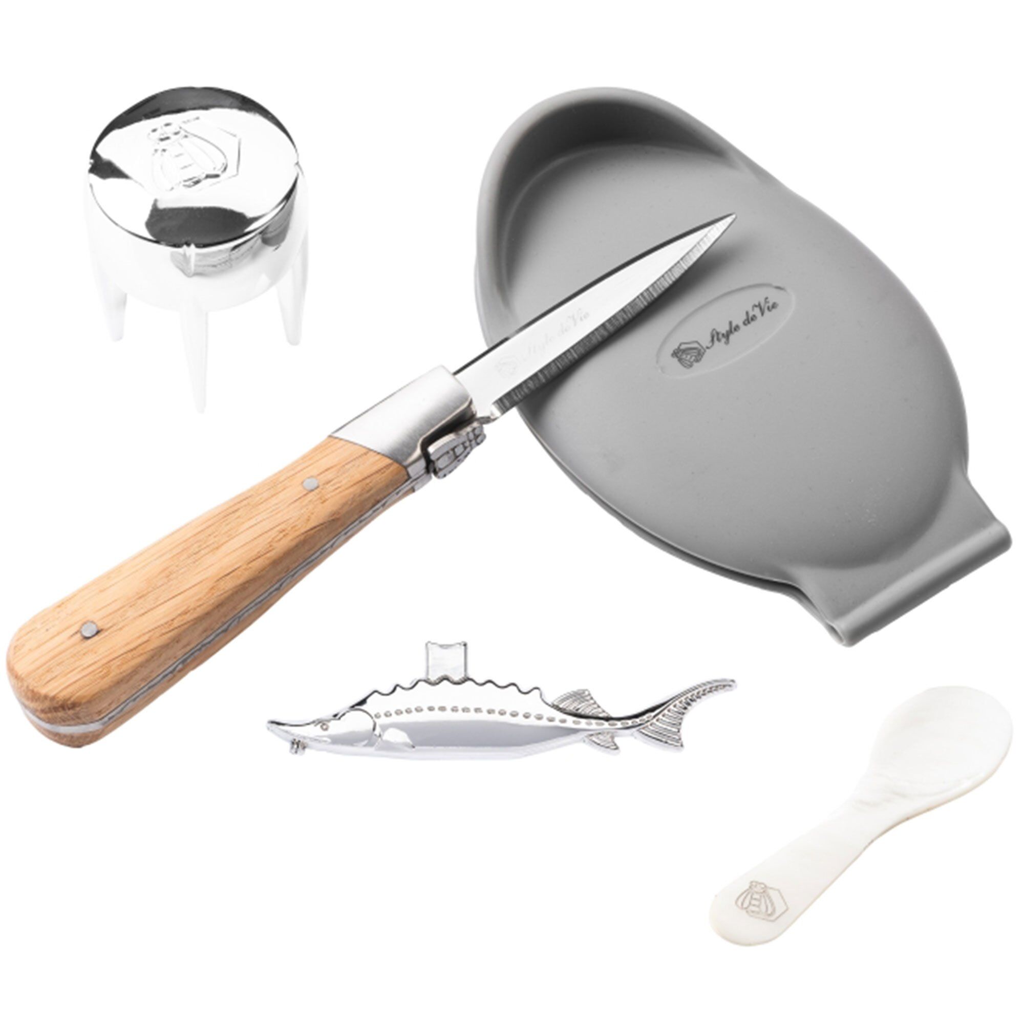 Laguiole Style de Vie presentset med ostronkniv, 5 delar