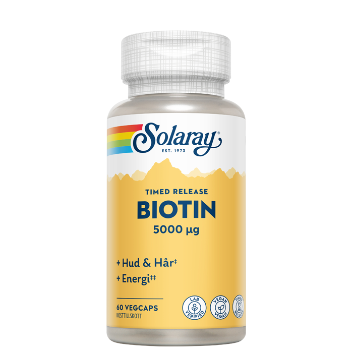 Solaray Biotin 5000 µg 60 kapslar