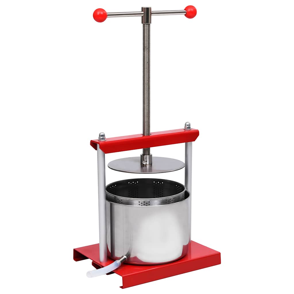 vidaXL Frukt- och vinpress rostfri 6 l