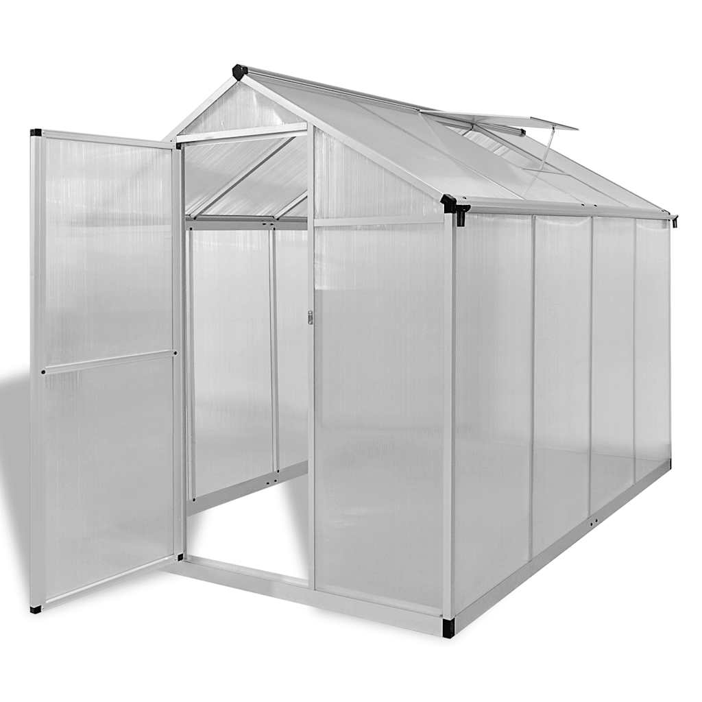vidaXL aluminiumväxthus med basram 4,6 m²