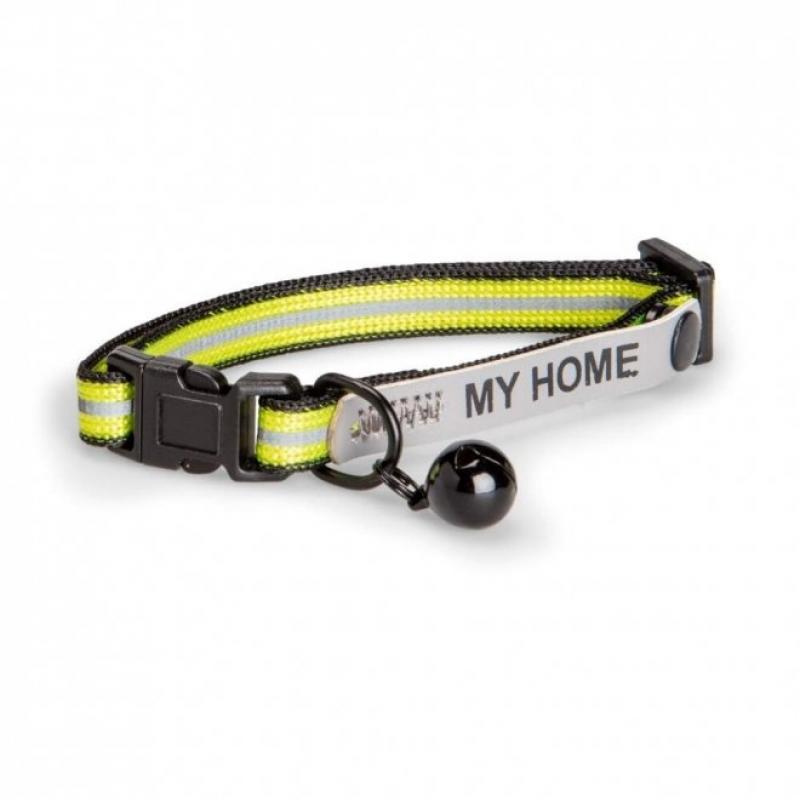 Basic Cat Reflective Halsband med Namnskylt