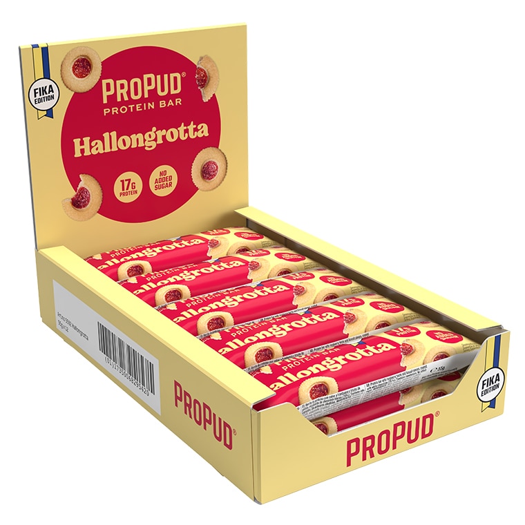 ProPud Protein Bar Hallongrotta (12 × 55 g)