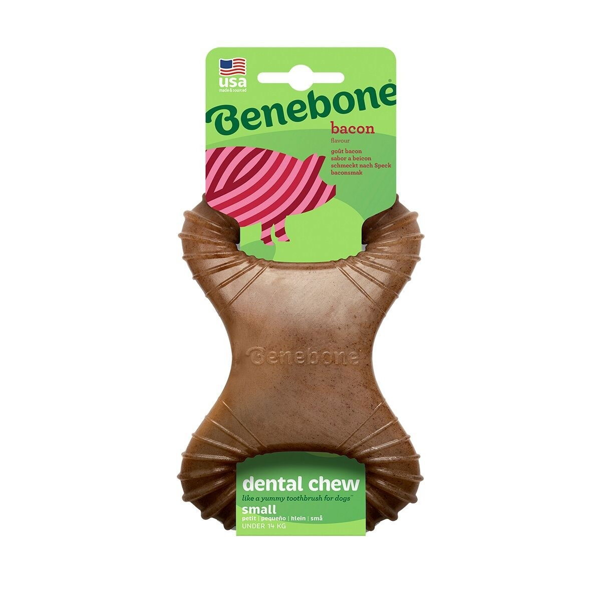 Benebone Dentaltuggben i nylon med baconsmak, S