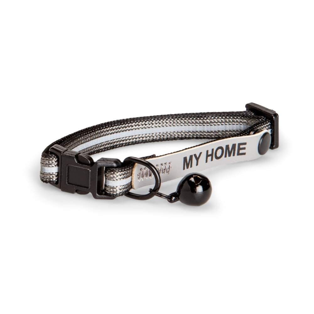 Basic Cat Reflective halsband med namnskylt