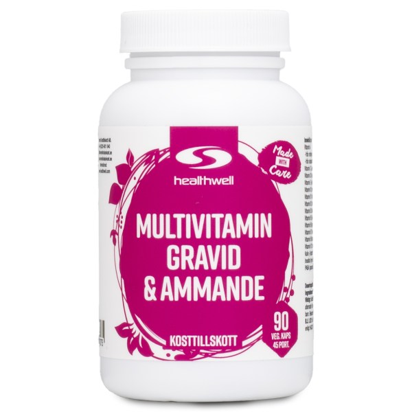 Healthwell Multivitamin Gravid & Ammande 90 kapslar