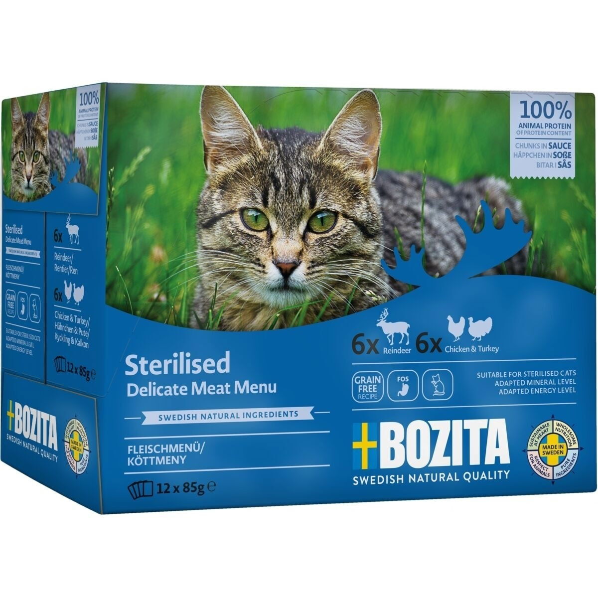 Bozita Indoor & Sterilised Multibox i Sås 12 × 85 g
