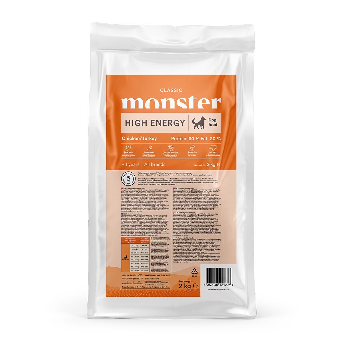 Monster Dog Classic High Energy Chicken & Turkey 2 kg