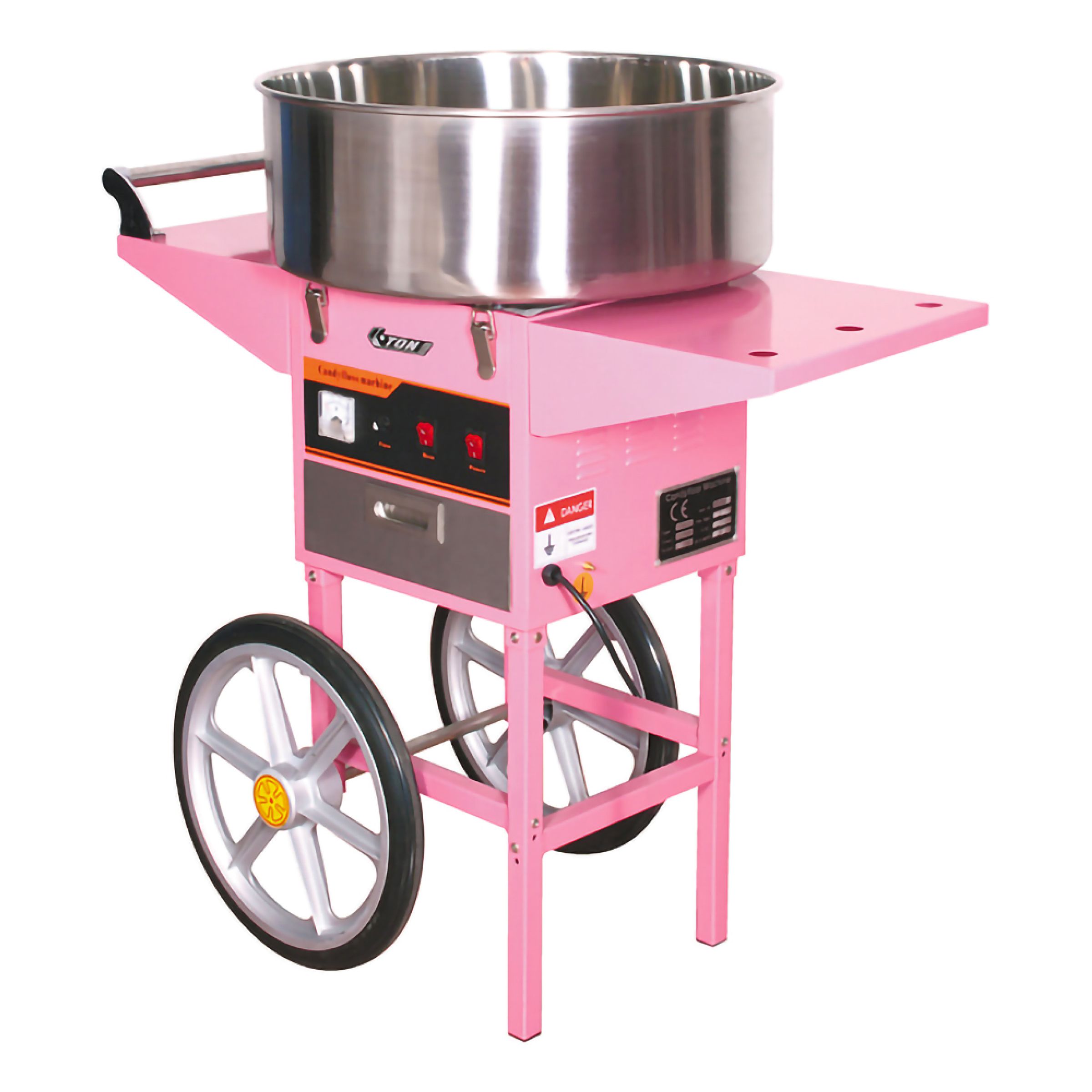 Sockervaddsmaskin med vagn, rosa 52 cm