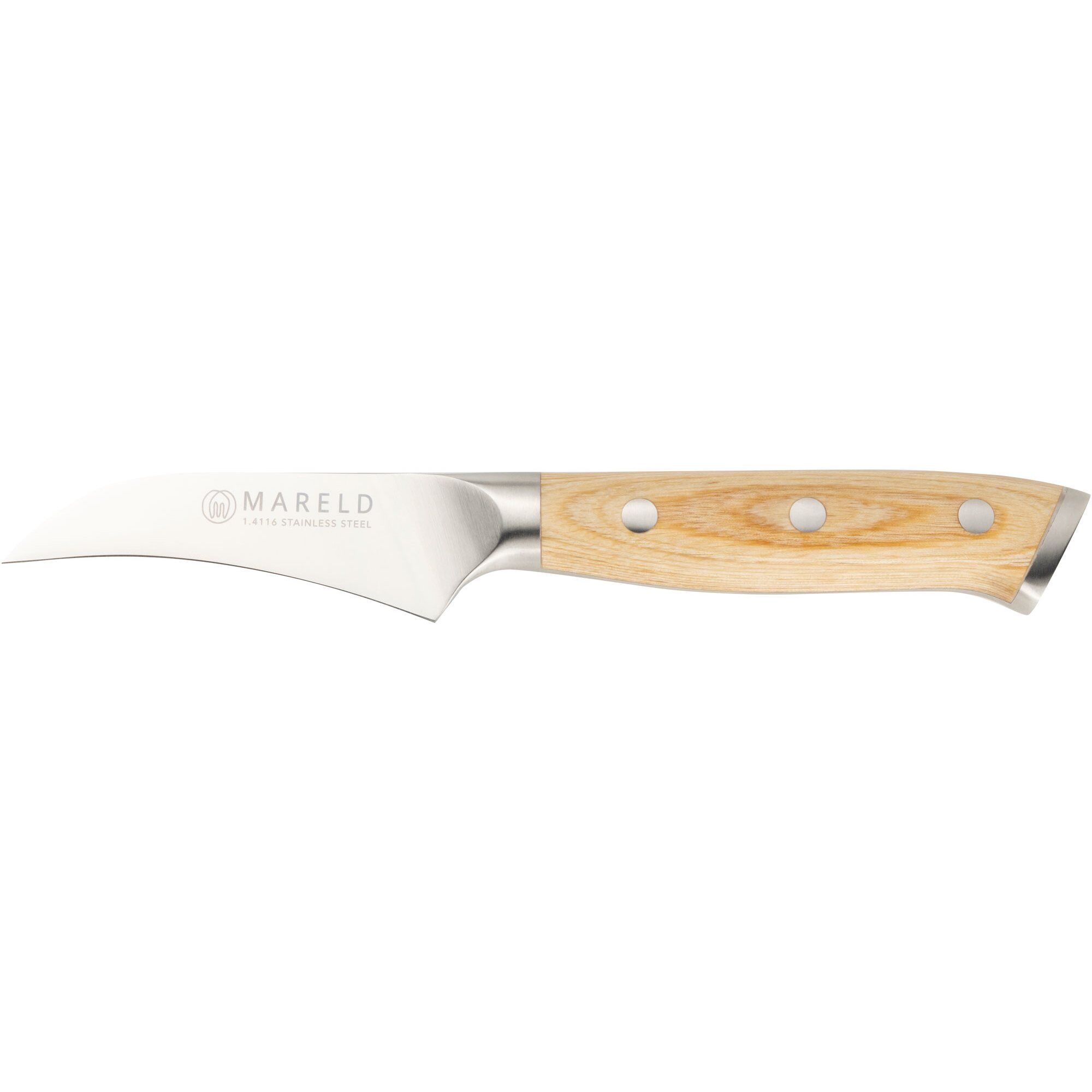 Mareld tournierkniv 7 cm (ljust pakkaträ)