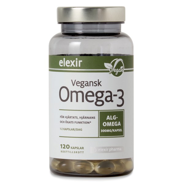 Elexir Pharma Omega-3 Vegansk, 120 kapslar