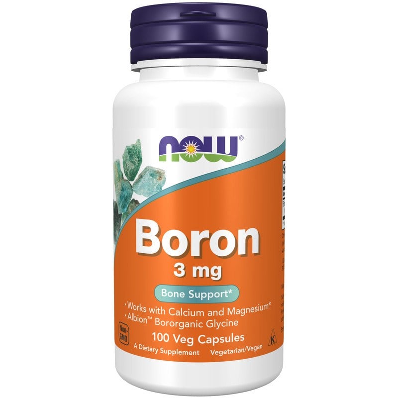 NOW Boron 3 mg, 100 vegkapslar