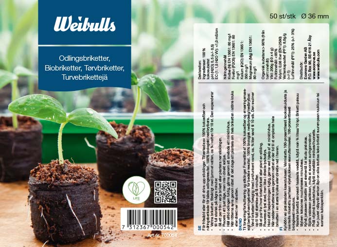 Weibulls Odlingsbriketter (50 st)