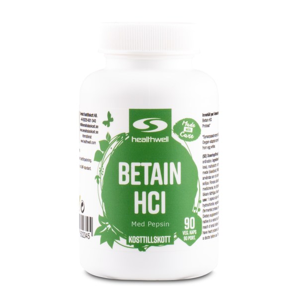Healthwell Betain HCL 90 kapslar