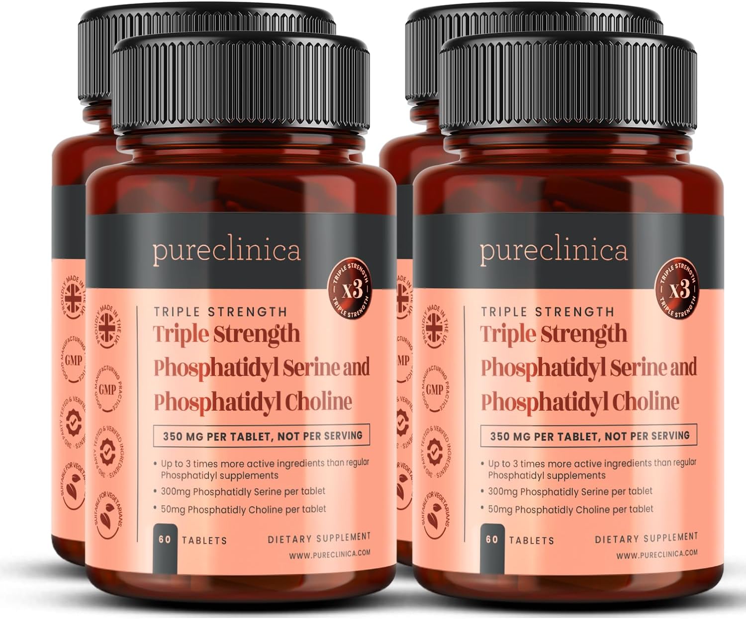 Pureclinica Fosfatidylserin + fosfatidylkolin, 240 tabletter