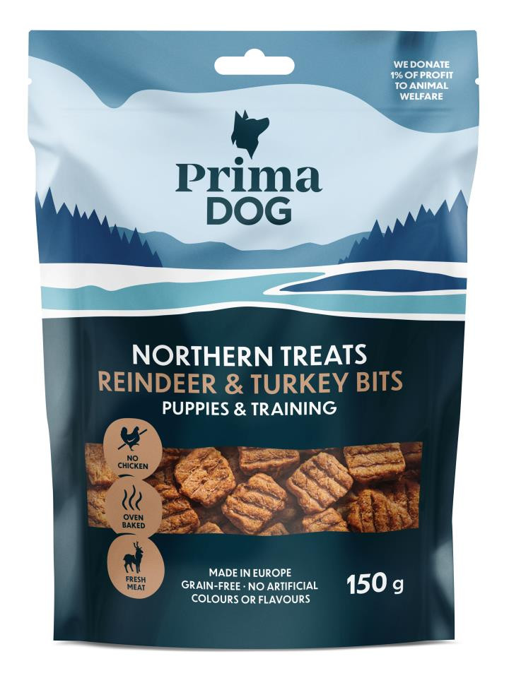 PrimaDog Northern Treats Bits Ren-Kalkon 150 g