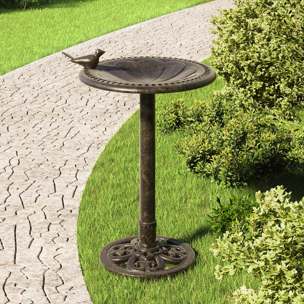 vidaXL Fågelbad brons plast 50 cm