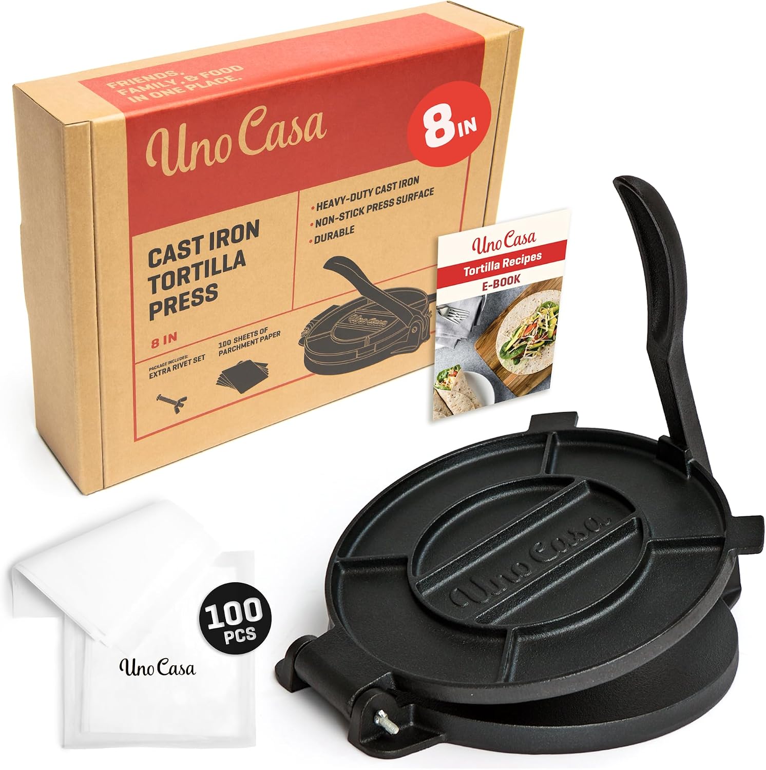 Uno Casa Tortillapress Gjutjärn 20 cm