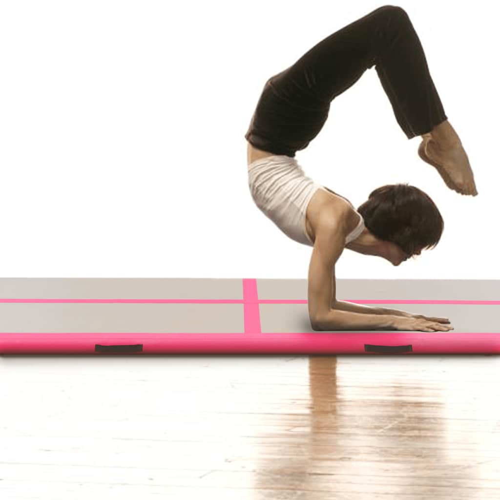 vidaXL uppblåsbar gymnastikmatta 500 × 100 × 10 cm rosa