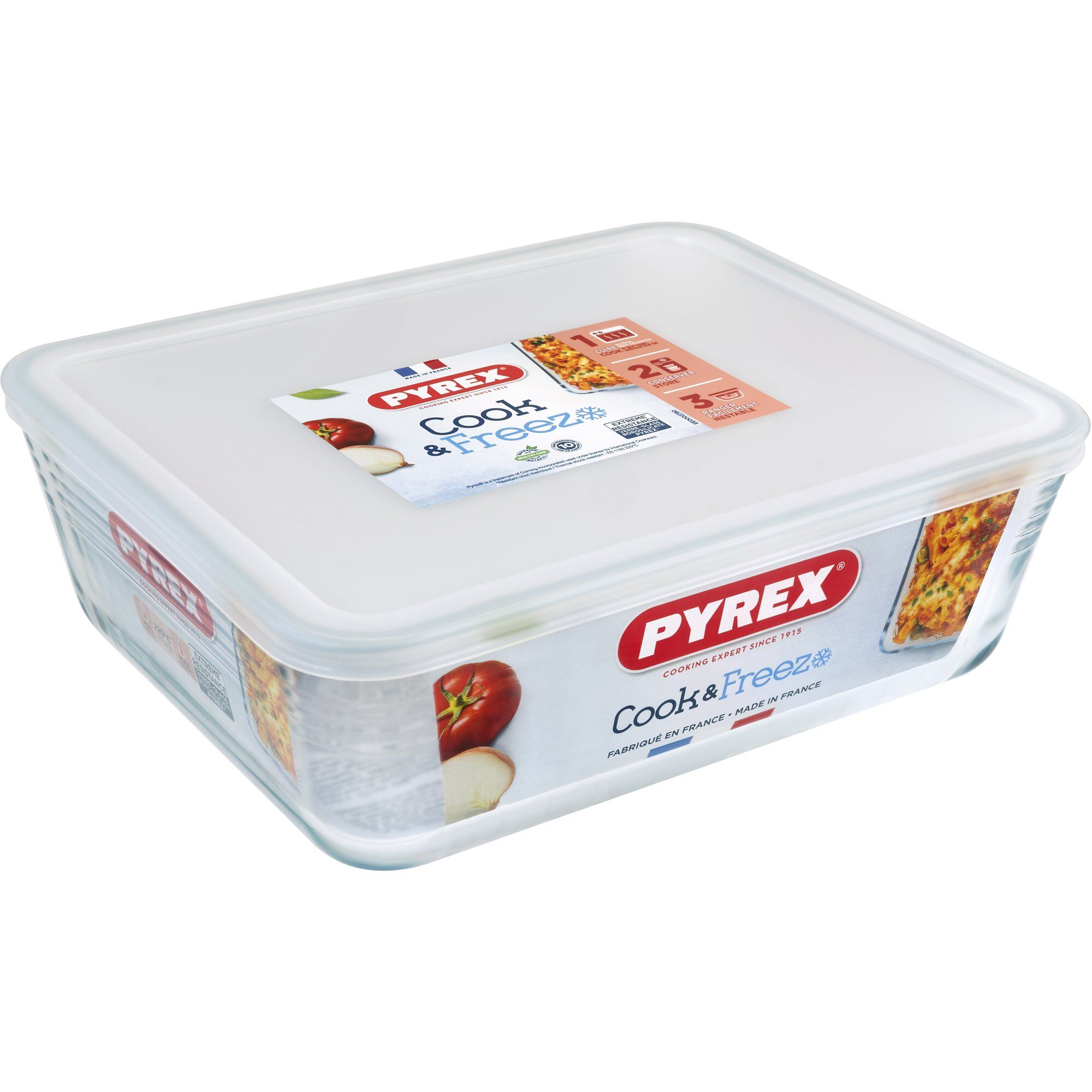 Pyrex Cook & Freeze ugnsform med lock 4,2 liter
